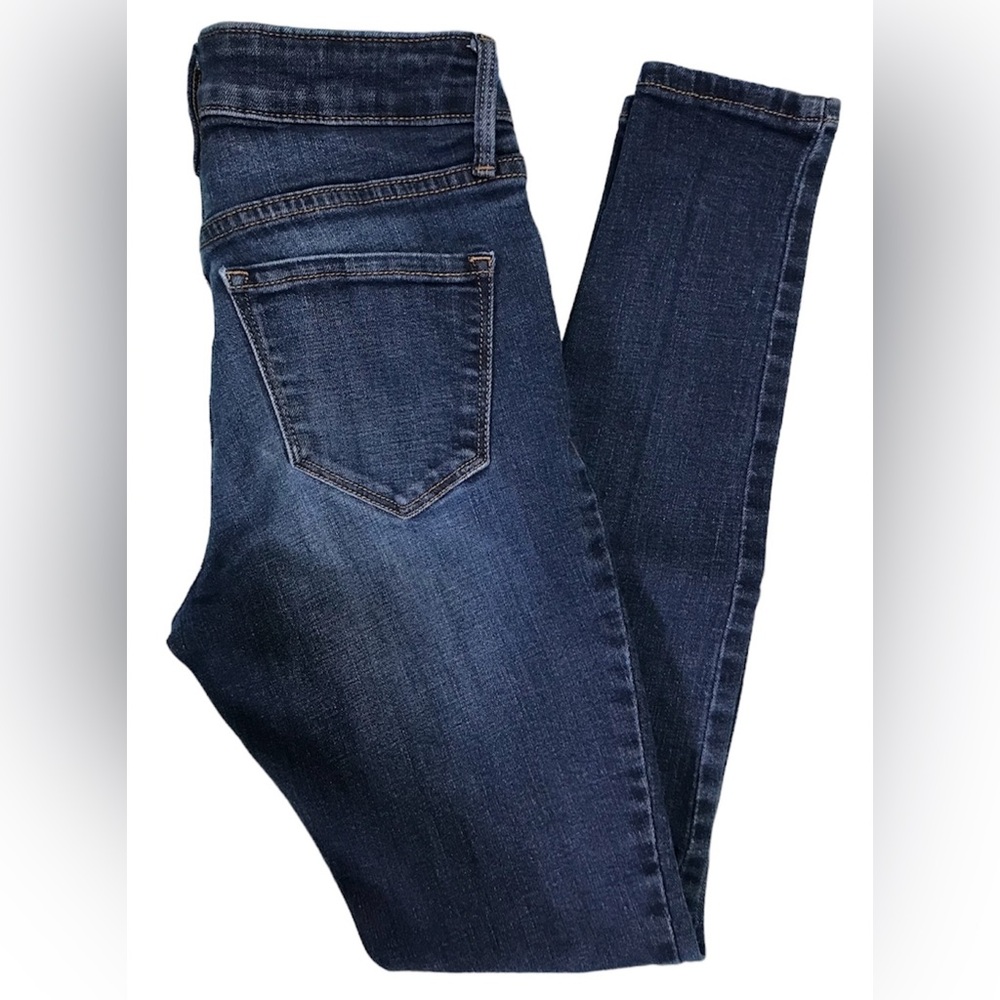 Old Navy Rockstar Super Skinny Jeans Mid Rise Dark Wash Denim 5 Pockets Size 0